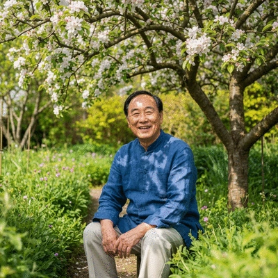 Close-up of a person smiling, showing discreet ceramic braces, against a soft, clean background.